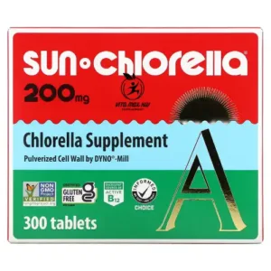 Sun Chlorella صان كلوريلا مكمل الكلوريلا الغذائي 200 ملجم 300 قرص متعدد الفوائد والمكونات