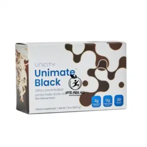 Unicity UNIMATE Black - Great Tasting - 30 Pack لتحسين الأداء الرياضي وتعزيز الطاقة الذهنية